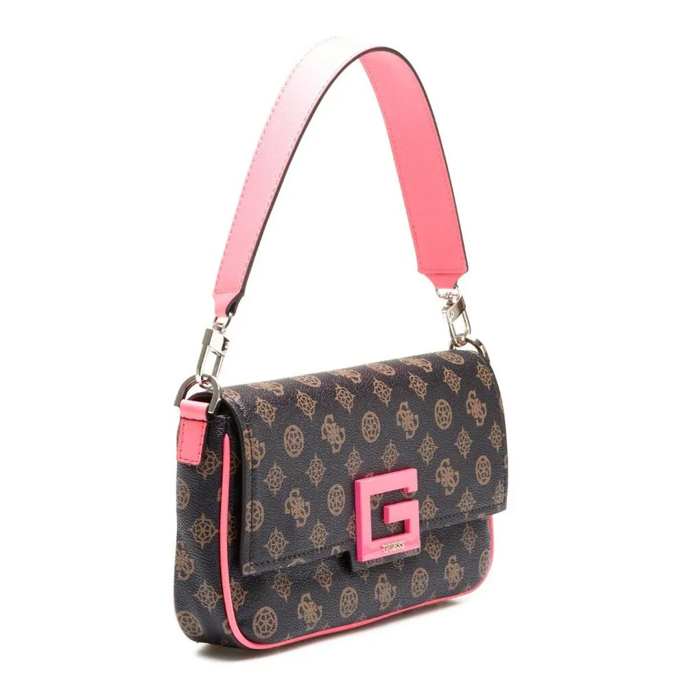 Guess "Brightside" Shoulder Bag in Brown Multi - Picture 6 of 8
